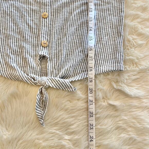 Caution To The Wind Striped Tank Top Front Tie Sleeveless Small - Picture 5 of 6